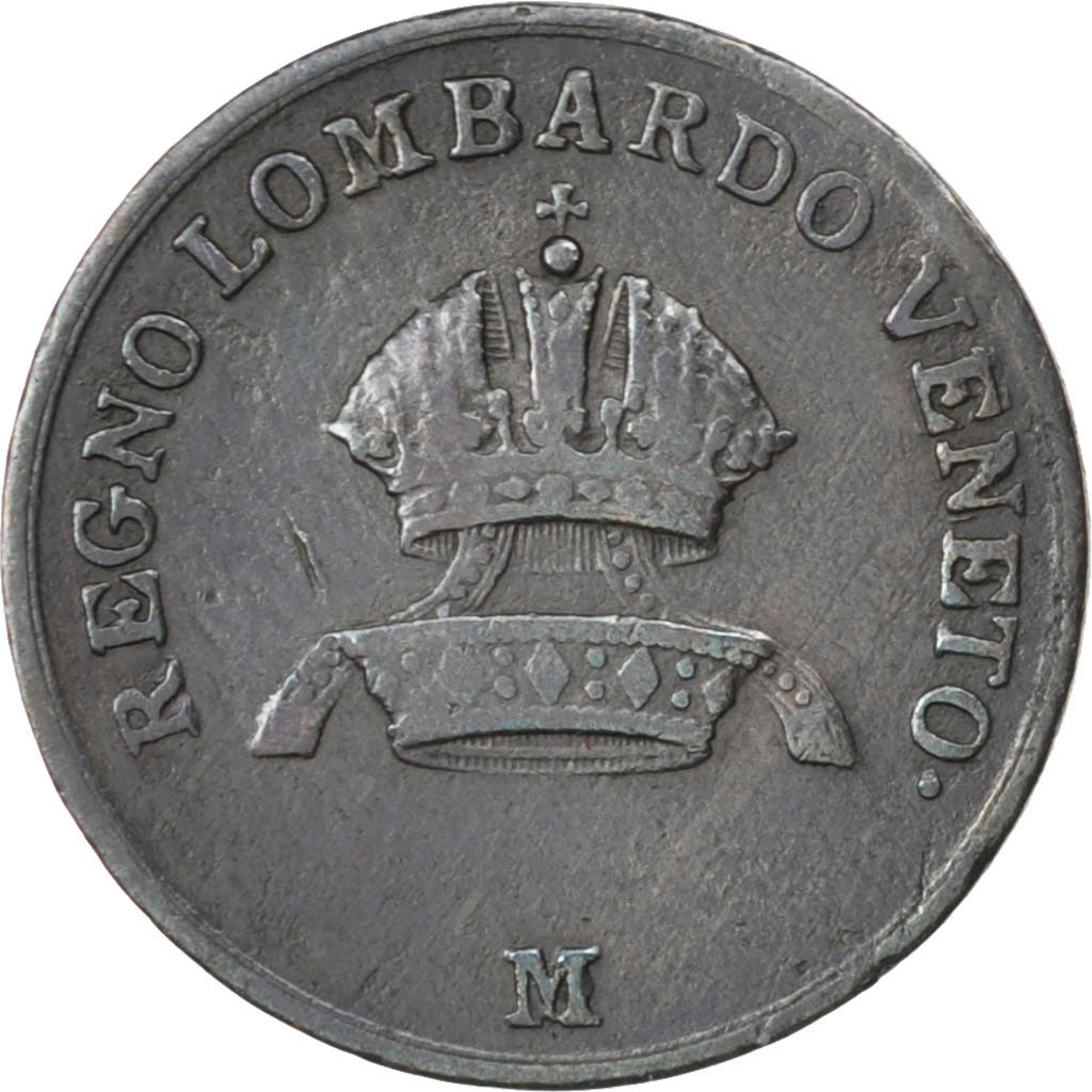Coin, ITALIAN STATES, LOMBARDY-VENETIA, Centesimo, 1822, Milan, VF(30-35)