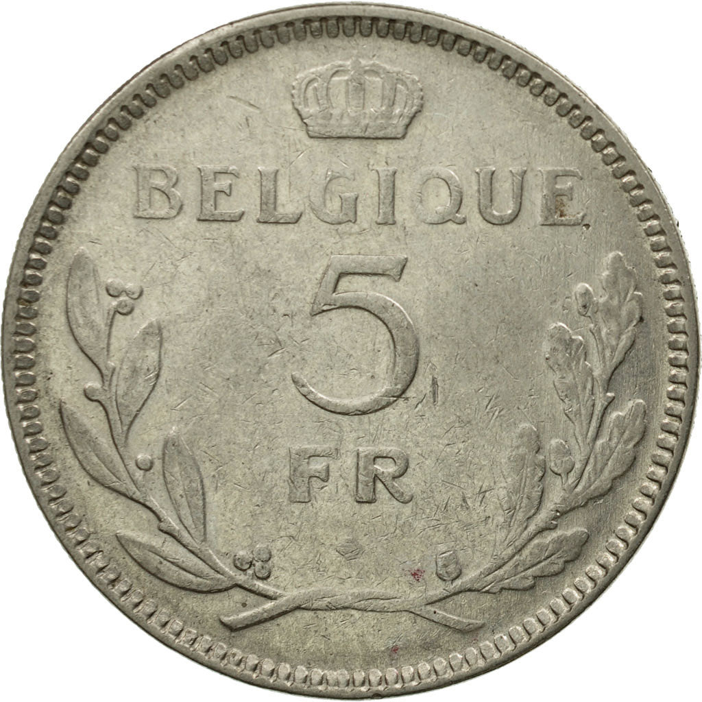 Coin, Belgium, 5 Francs, 5 Frank, 1936, EF(40-45), Nickel, KM:108