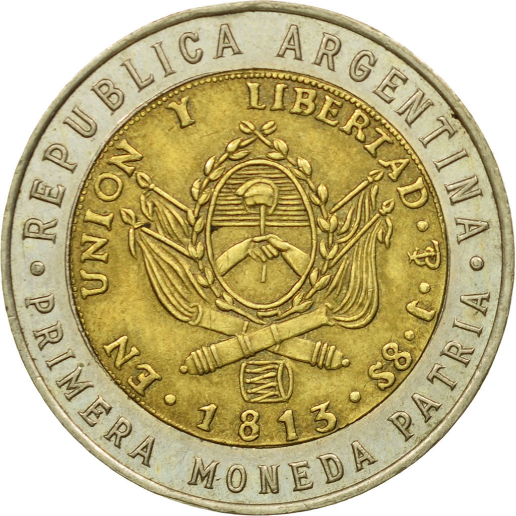 Coin, Argentina, Peso, 1995, EF(40-45), Bi-Metallic, KM:112.1