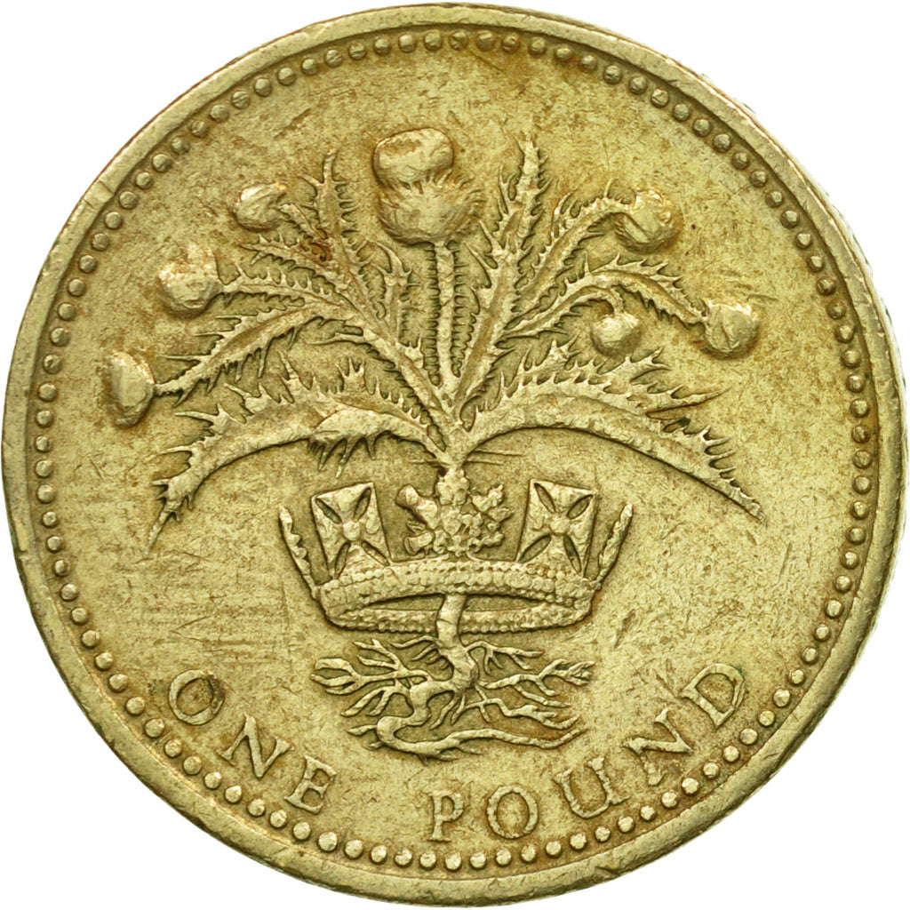 Moneda, Gran Bretaña, Elizabeth II, Pound, 1989, MBC, Níquel - latón, KM:959