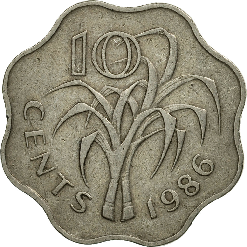 Coin, Swaziland, King Msawati III, 10 Cents, 1986, British Royal Mint