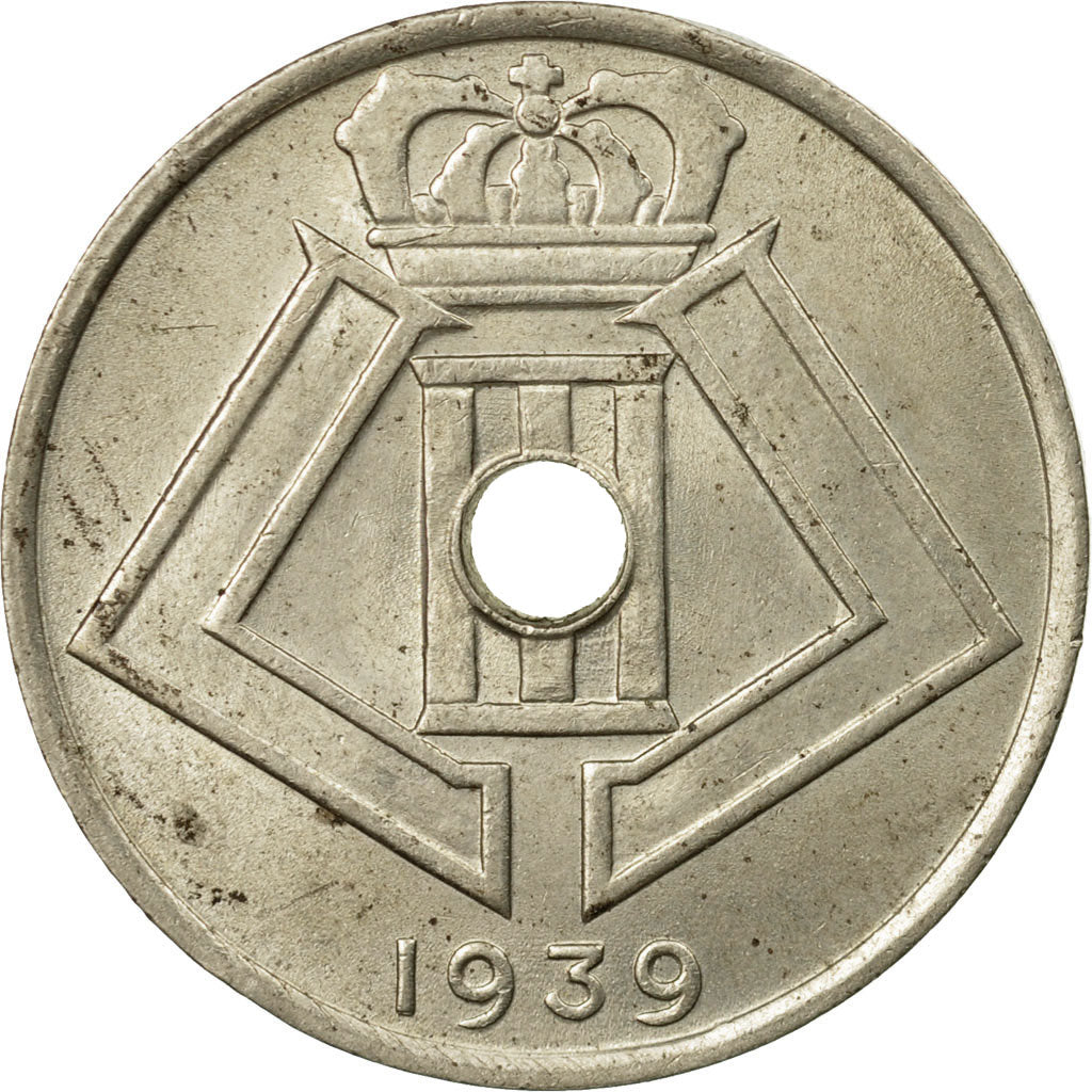 Coin, Belgium, 25 Centimes, 1939, EF(40-45), Nickel-brass, KM:114.1