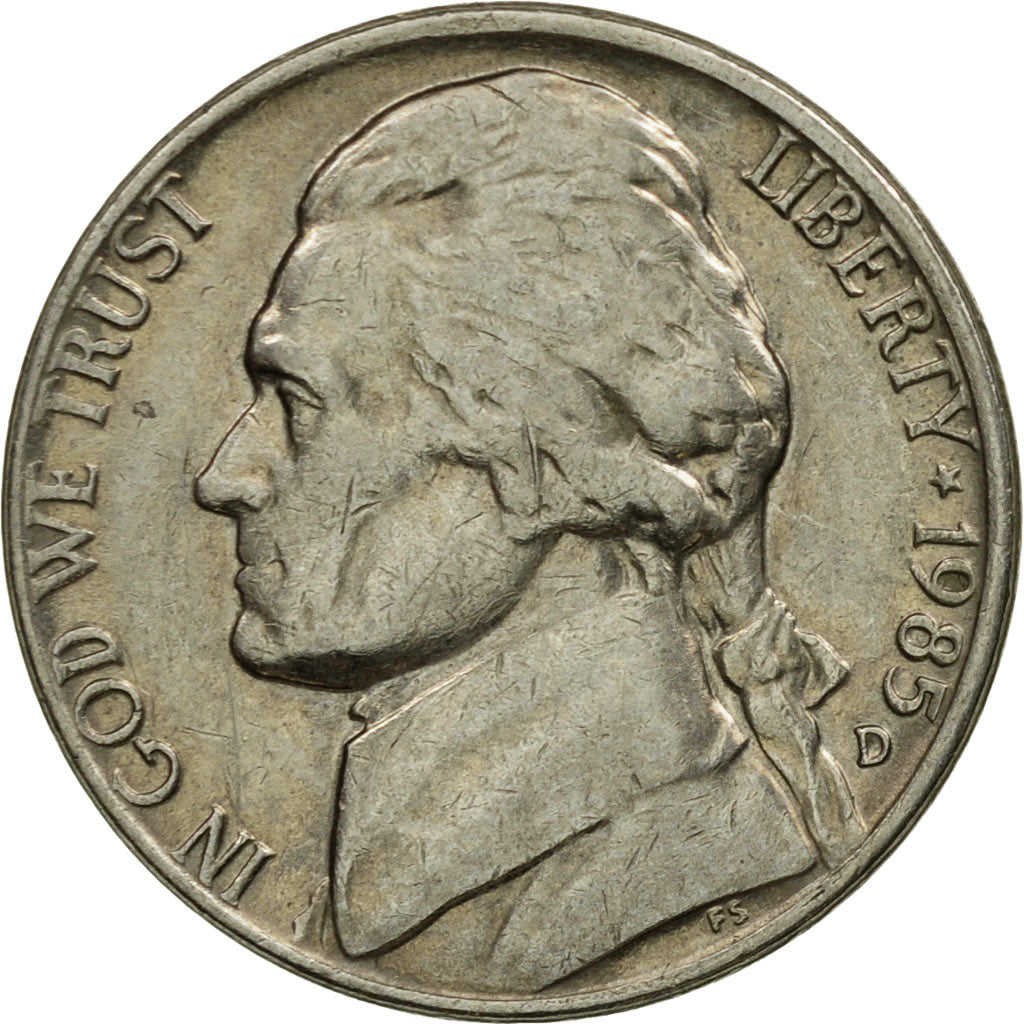 Moneda, Estados Unidos, Jefferson Nickel, 5 Cents, 1985, U.S. Mint, Denver, MBC
