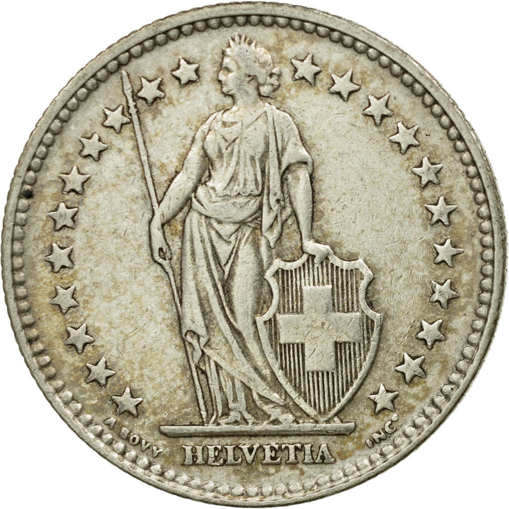 Coin, Switzerland, 2 Francs, 1939, Bern, EF(40-45), Silver, KM:21