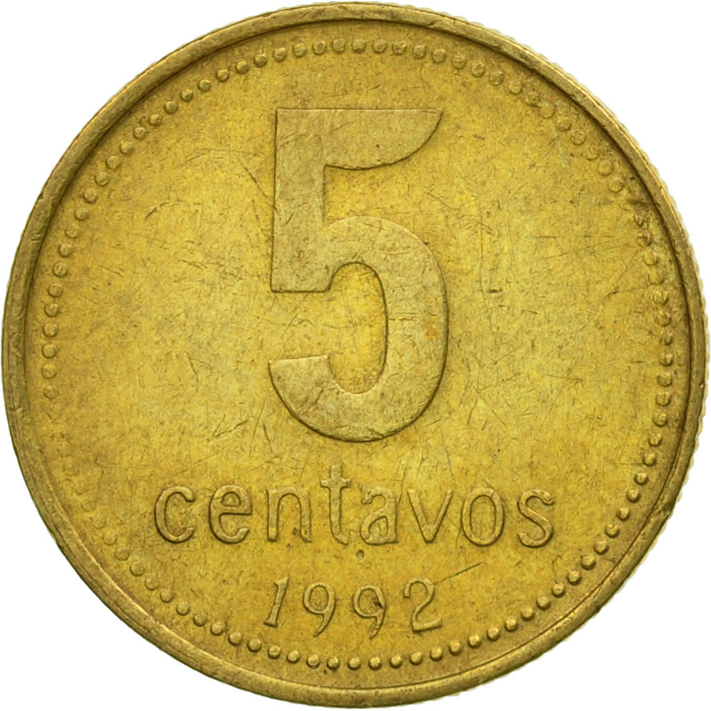 Coin, Argentina, 5 Centavos, 1992, EF(40-45), Aluminum-Bronze, KM:109