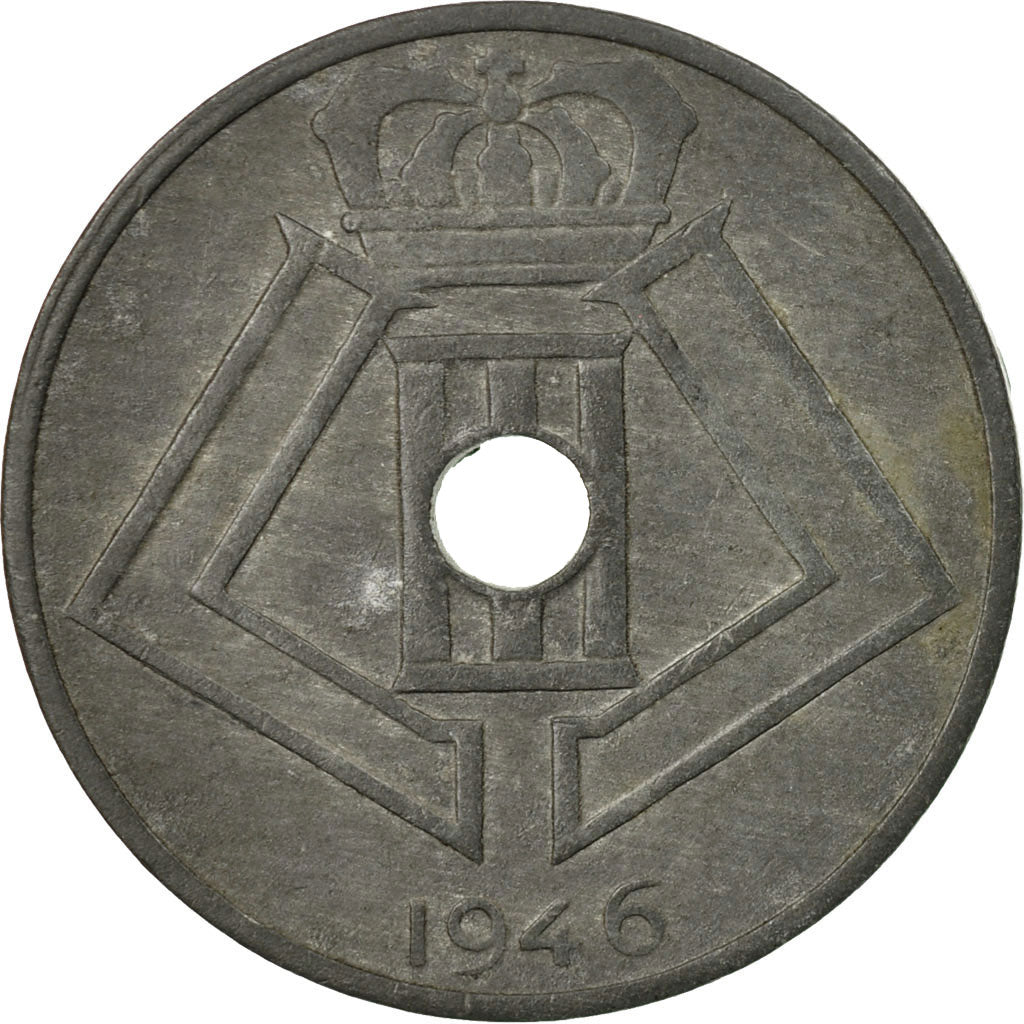 Munten, België, 25 Centimes, 1946, ZF, Zinc, KM:132
