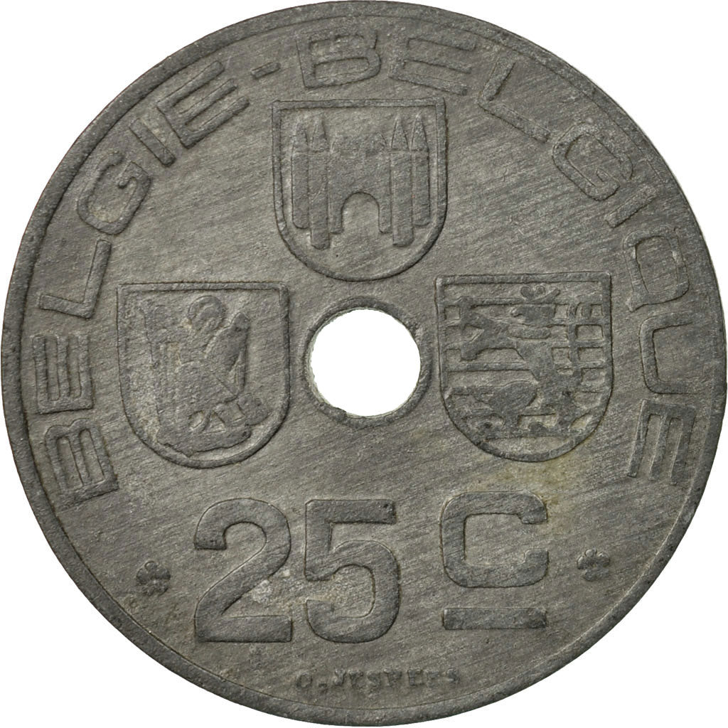 Munten, België, 25 Centimes, 1946, ZF, Zinc, KM:132
