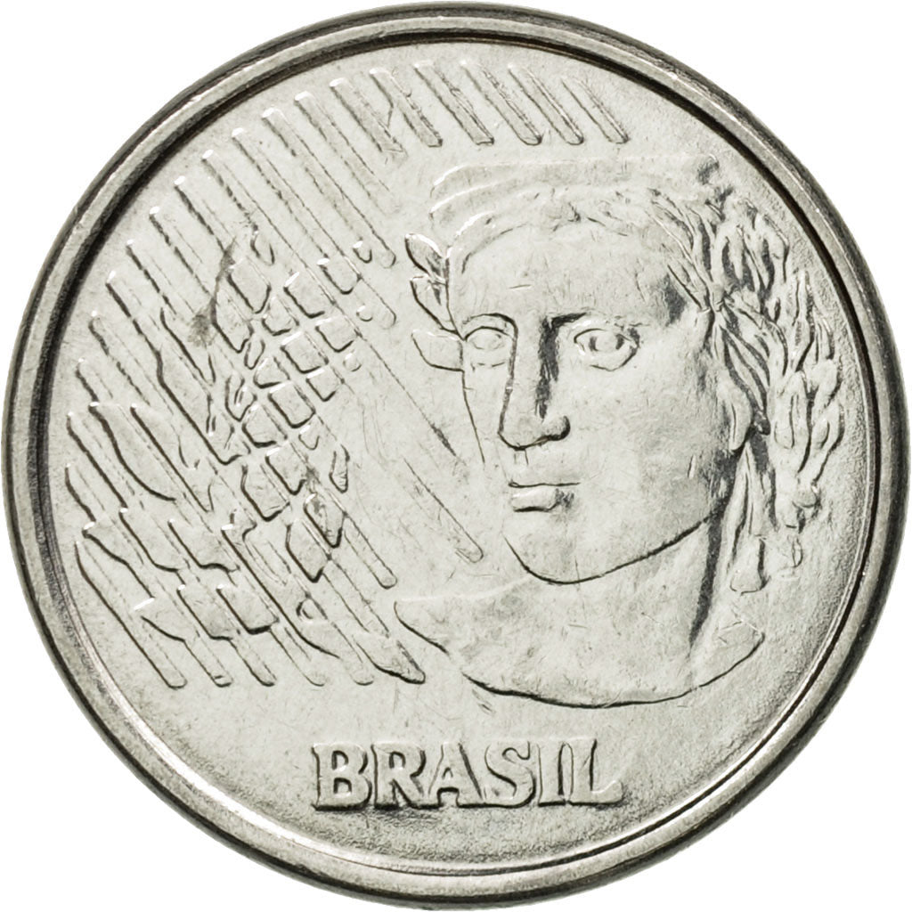 Moneda, Brasil, 10 Centavos, 1996, MBC, Acero inoxidable, KM:633
