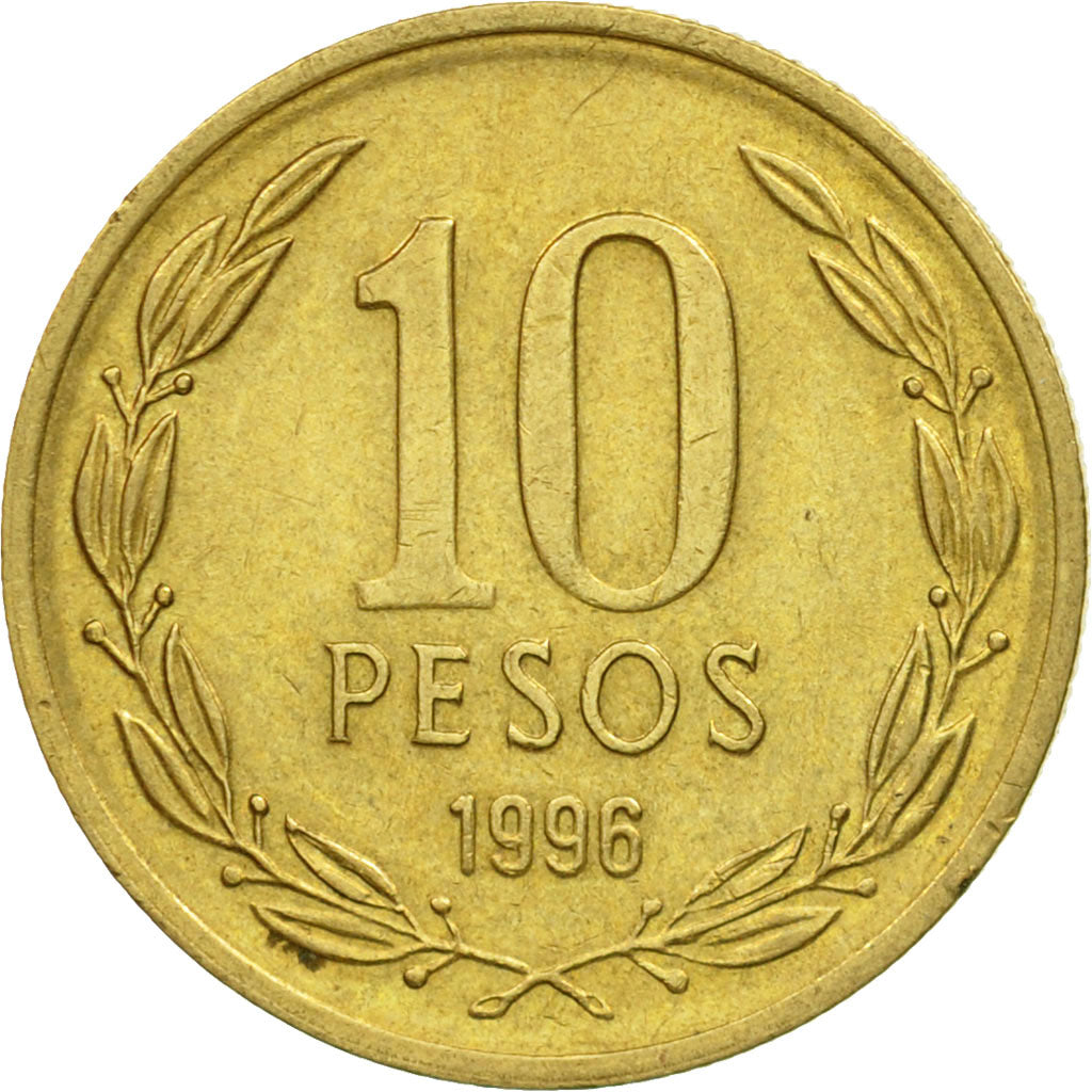 Münze, Chile, 10 Pesos, 1996, Santiago, SS, Aluminum-Bronze, KM:228.2