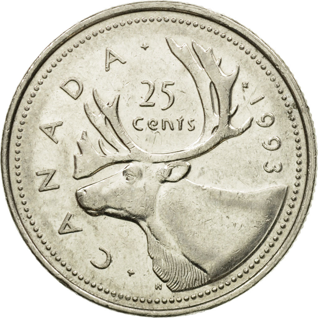 Coin, Canada, Elizabeth II, 25 Cents, 1993, Royal Canadian Mint, Ottawa
