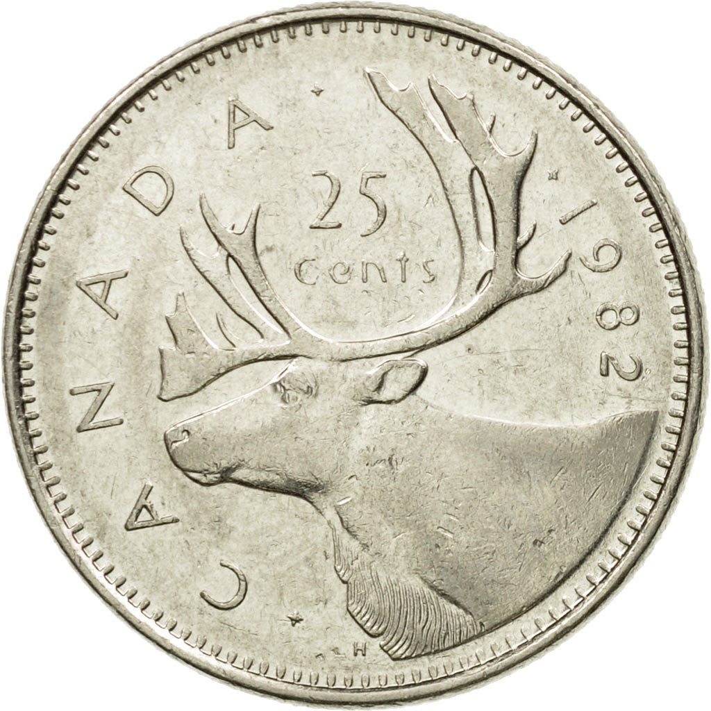 Coin, Canada, Elizabeth II, 25 Cents, 1982, Royal Canadian Mint, Ottawa
