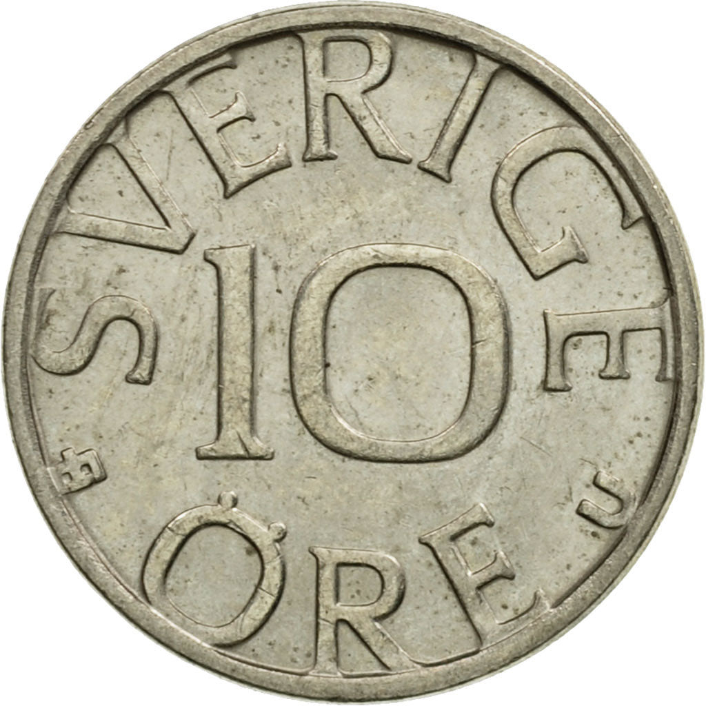 Coin, Sweden, Carl XVI Gustaf, 10 Öre, 1981, EF(40-45), Copper-nickel, KM:850
