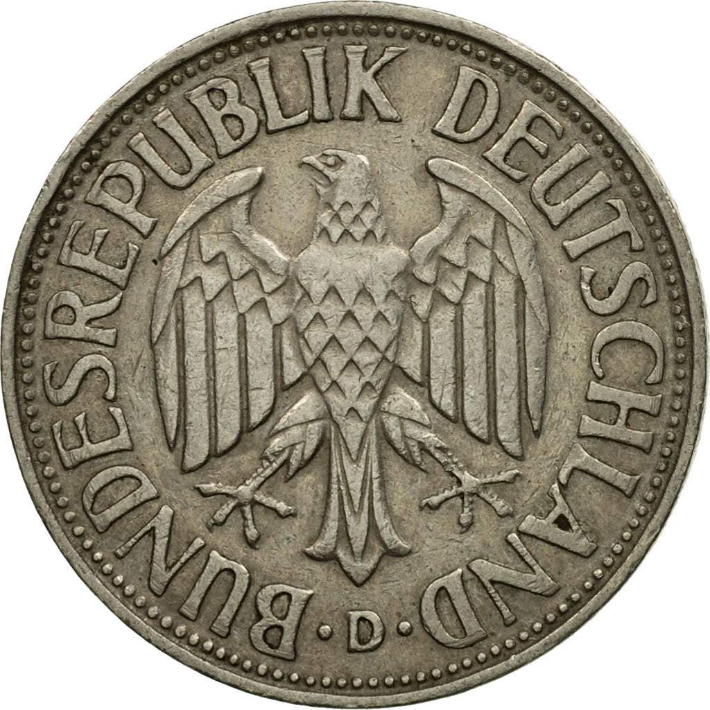 Coin, GERMANY - FEDERAL REPUBLIC, Mark, 1955, Munich, EF(40-45), Copper-nickel