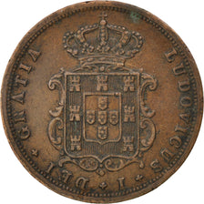 PORTUGAL, 5 Reis, 1875, KM #513, VF(30-35), Copper, 6.68