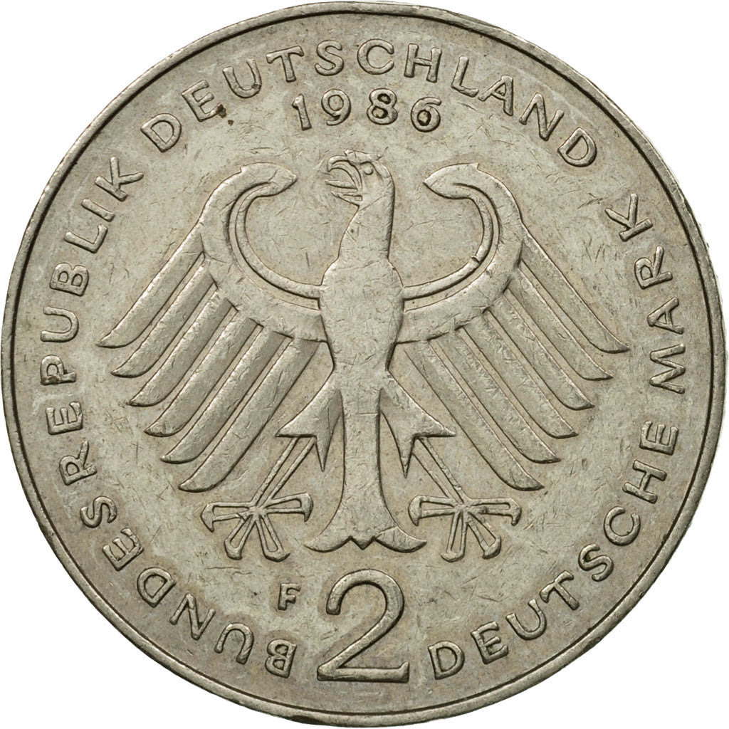 Coin, GERMANY - FEDERAL REPUBLIC, 2 Mark, 1986, Stuttgart, EF(40-45)
