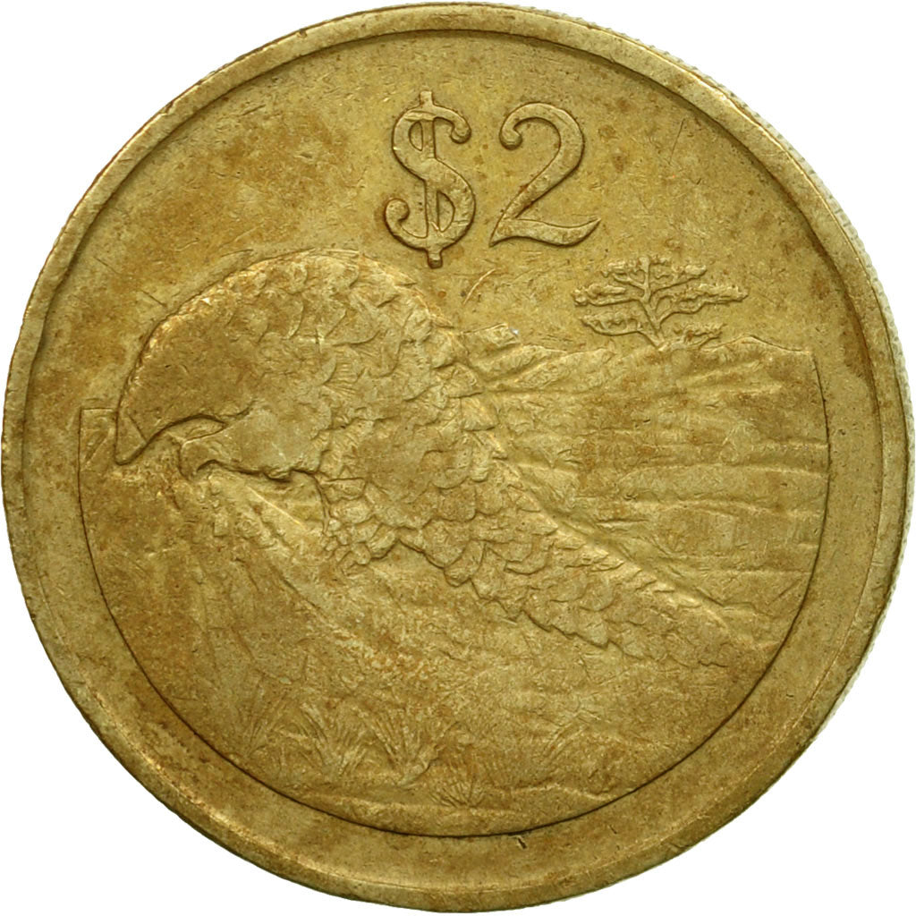 Monnaie, Zimbabwe, 2 Dollars, 1997, TTB, Laiton, KM:12