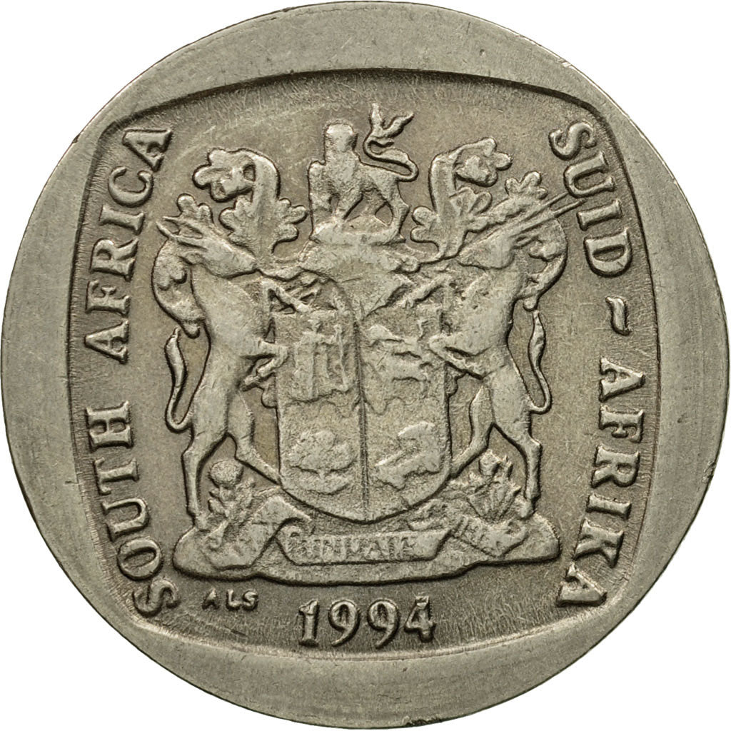 Münze, Südafrika, 5 Rand, 1994, SS, Nickel Plated Copper, KM:140
