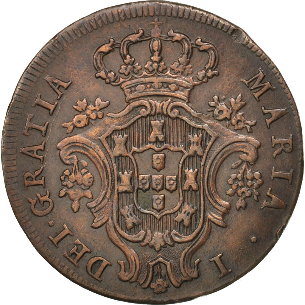 Coin, Portugal, Maria I, 5 Reis, V, 1791, AU(50-53), Copper, KM:305