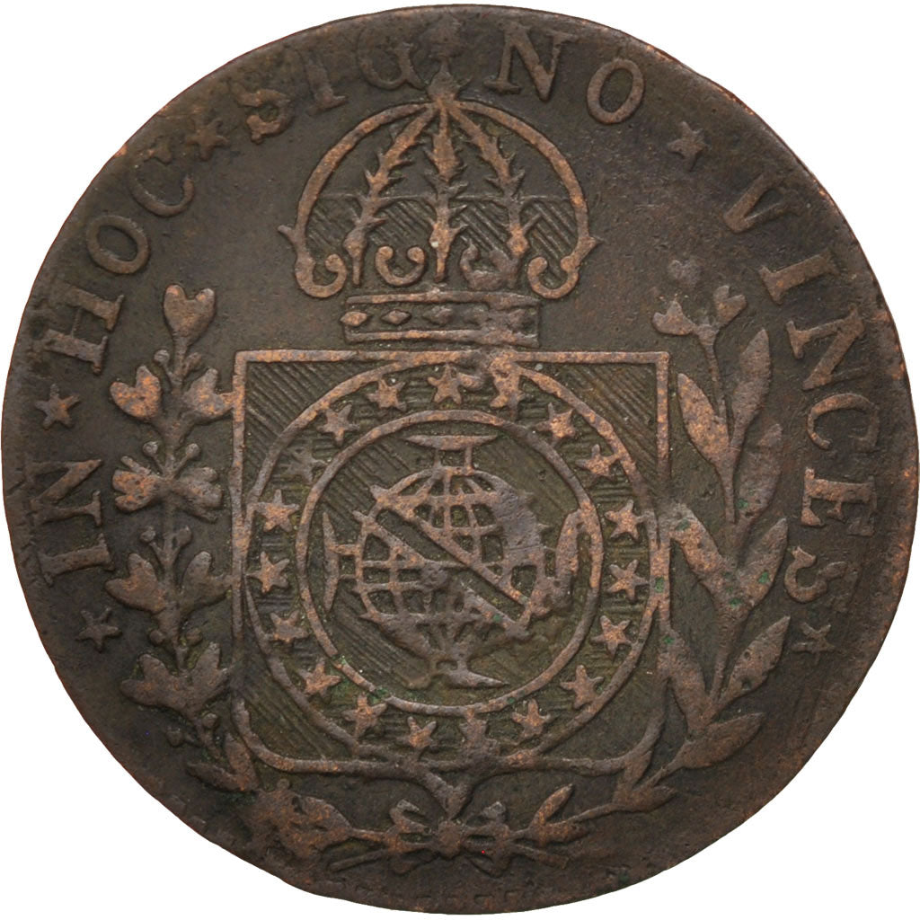 BRAZIL, 40 Reis, 1828, Cuiaba, KM #364.1, VF(30-35), Copper, 4.69