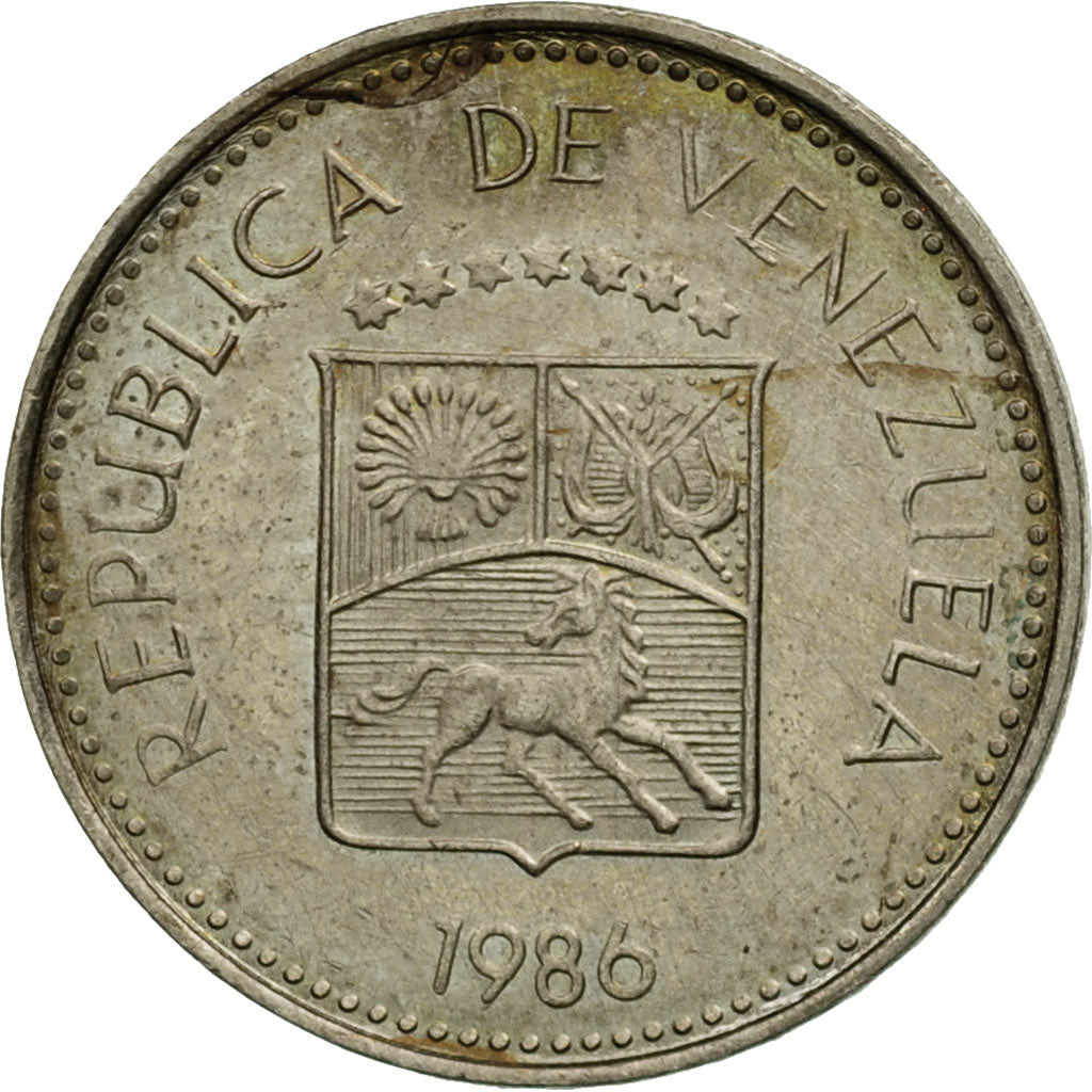 Coin, Venezuela, 5 Centimos, 1986, Werdohl, Vereinigte Deutsche Metallwerke