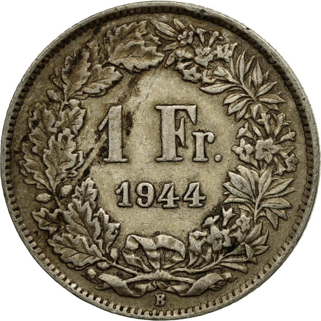 Coin, Switzerland, Franc, 1944, Bern, EF(40-45), Silver, KM:24
