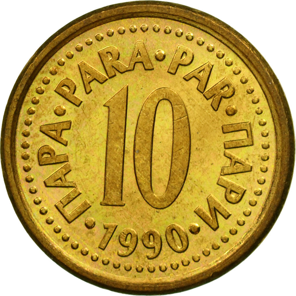 Coin, Yugoslavia, 10 Para, 1990, AU(55-58), Brass, KM:139