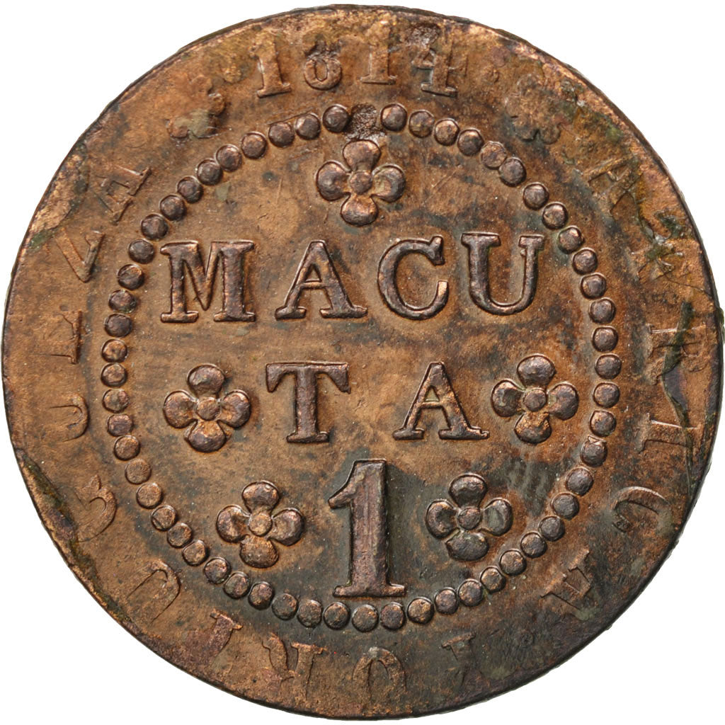 ANGOLA, Macuta, 1814, KM #46, EF(40-45), Copper, 9.92