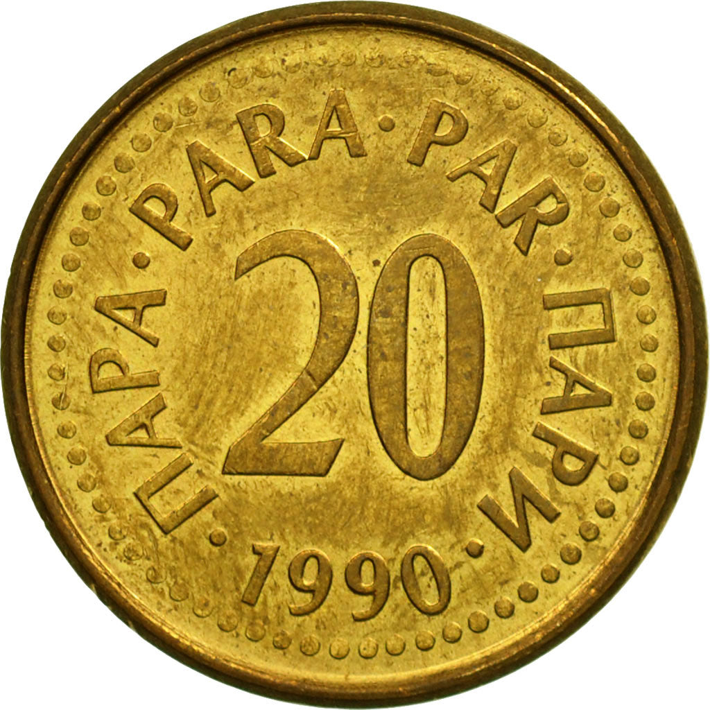 Coin, Yugoslavia, 20 Para, 1990, EF(40-45), Brass, KM:140