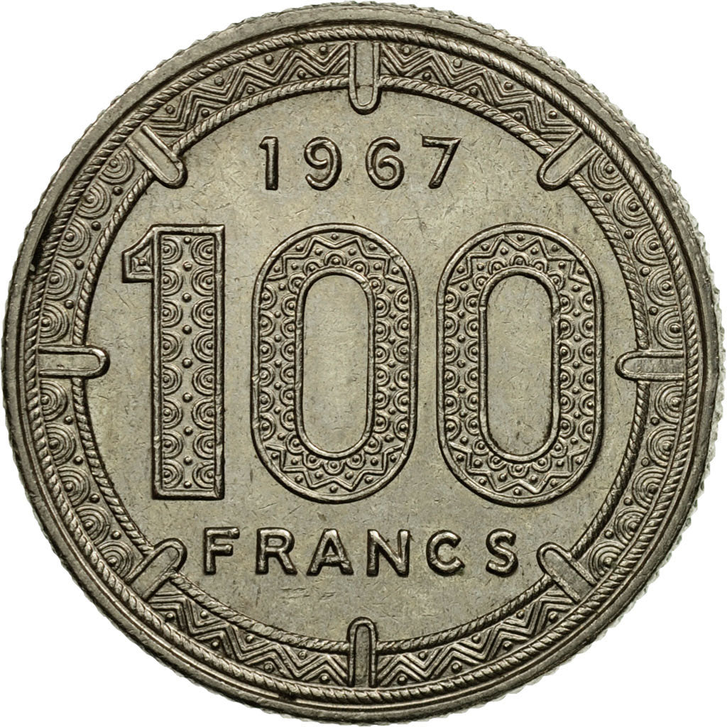 Monnaie, États de l'Afrique équatoriale, 100 Francs, 1967, Paris, SUP, Nickel
