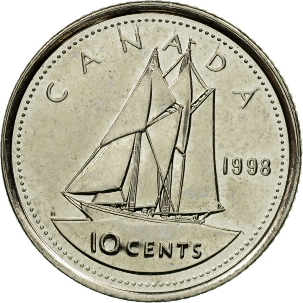 Coin, Canada, Elizabeth II, 10 Cents, 1998, Royal Canadian Mint, Ottawa