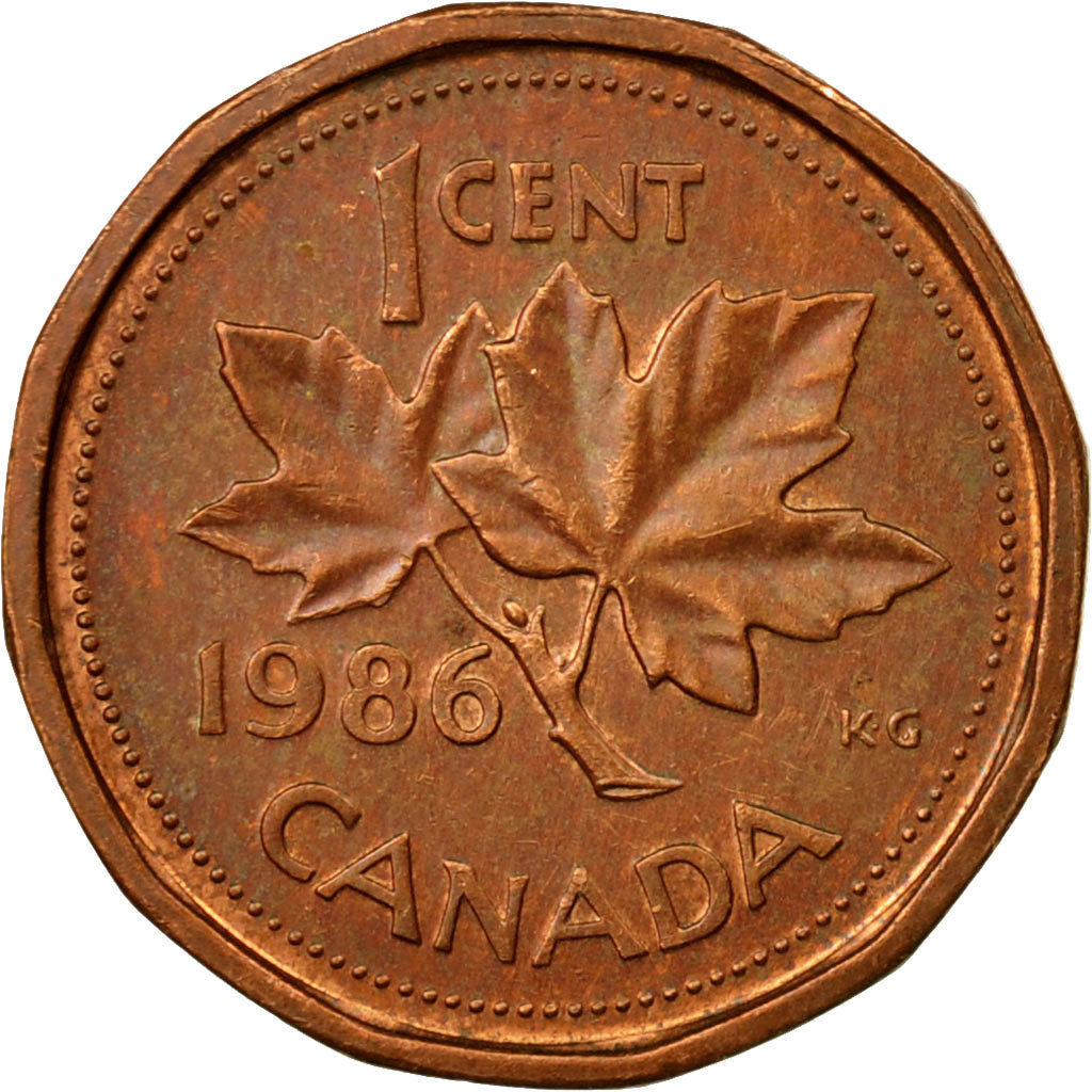 Coin, Canada, Elizabeth II, Cent, 1986, Royal Canadian Mint, Ottawa, EF(40-45)