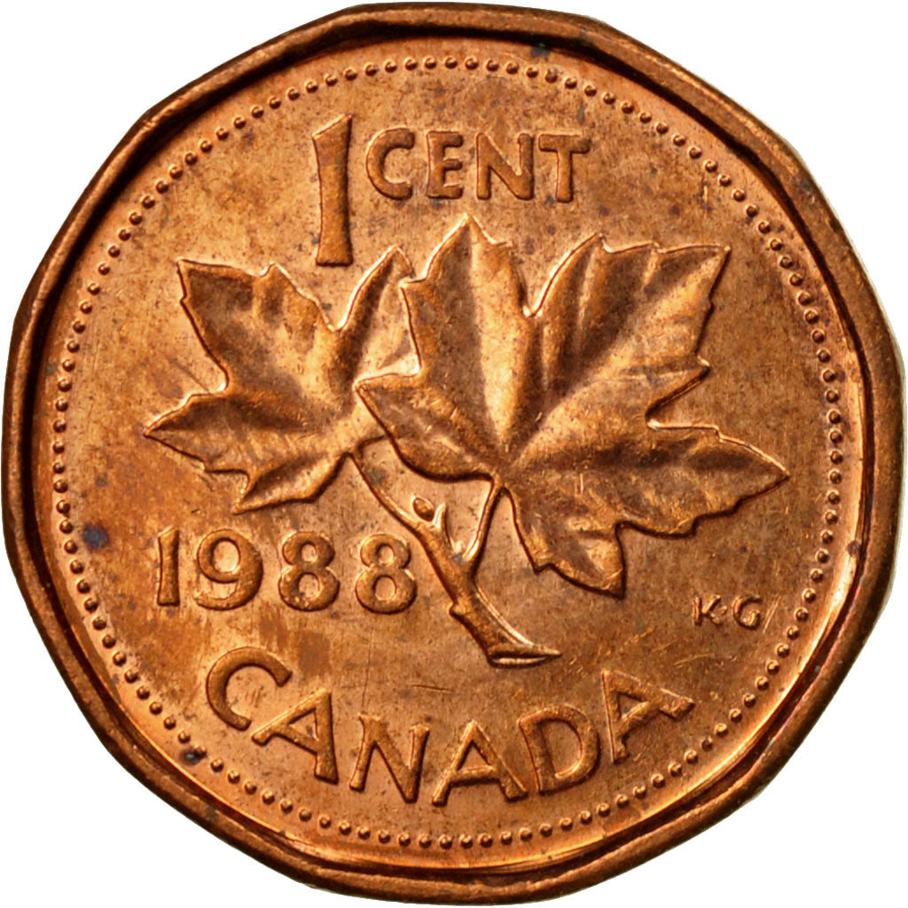 Coin, Canada, Elizabeth II, Cent, 1988, Royal Canadian Mint, Ottawa, EF(40-45)