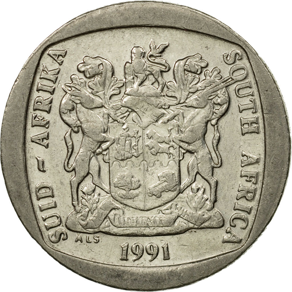 Coin, South Africa, 2 Rand, 1991, EF(40-45), Nickel Plated Copper, KM:139