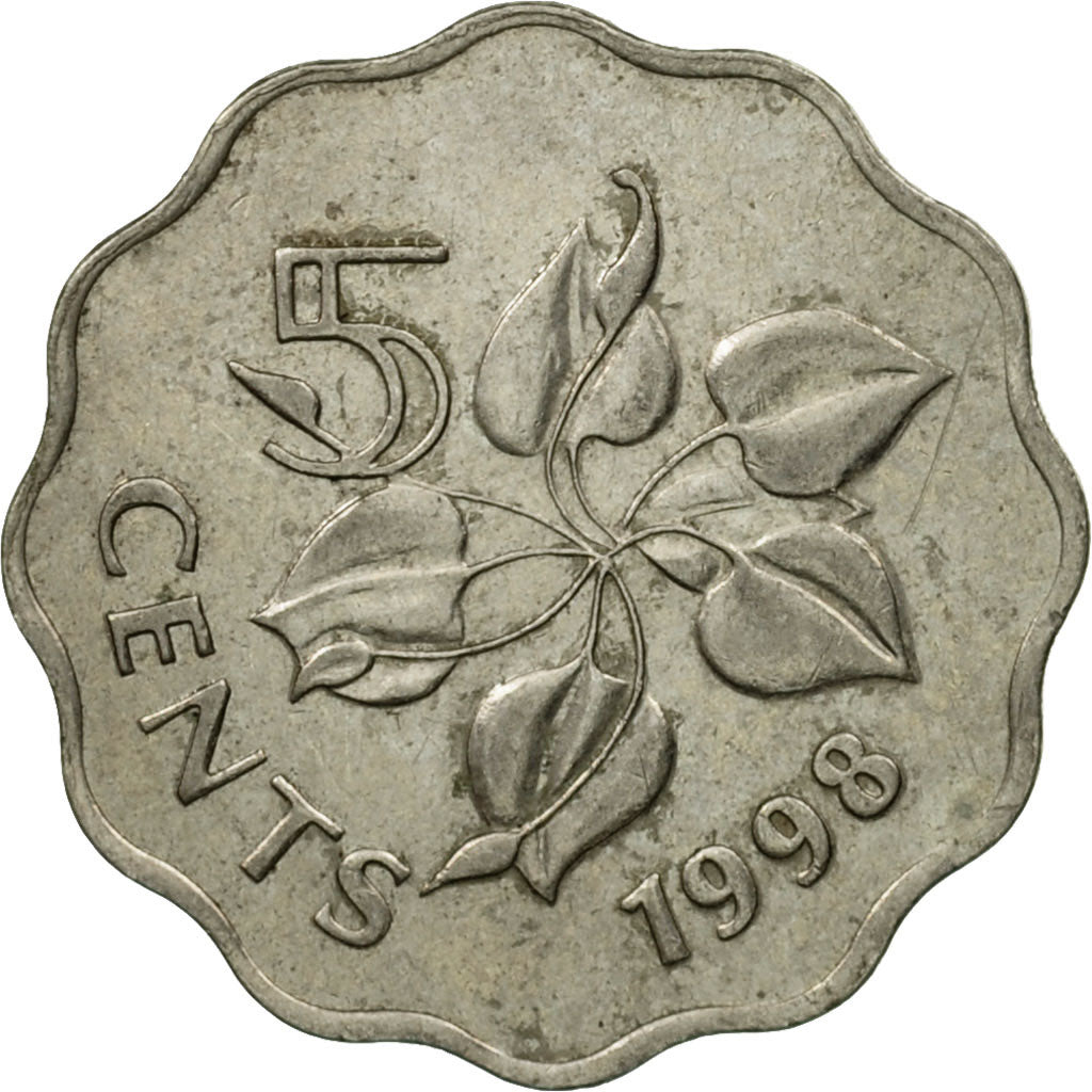Coin, Swaziland, King Msawati III, 5 Cents, 1998, British Royal Mint, EF(40-45)