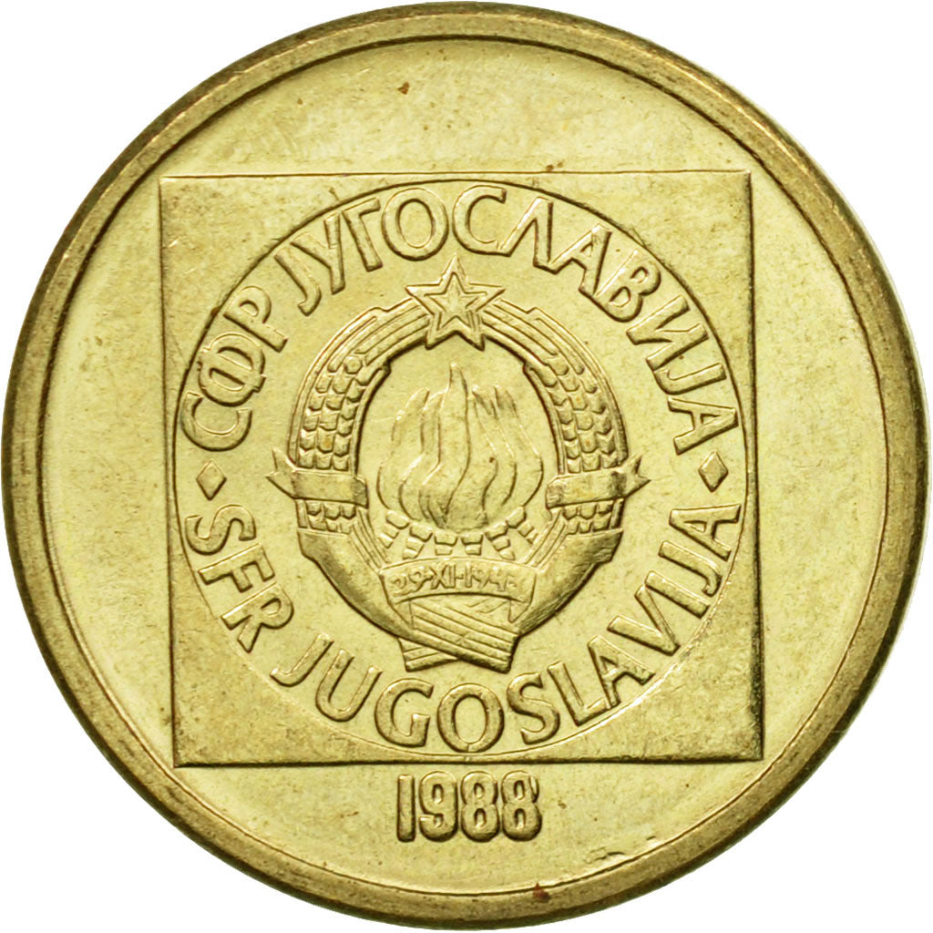 Coin, Yugoslavia, 20 Dinara, 1988, EF(40-45), Brass, KM:132