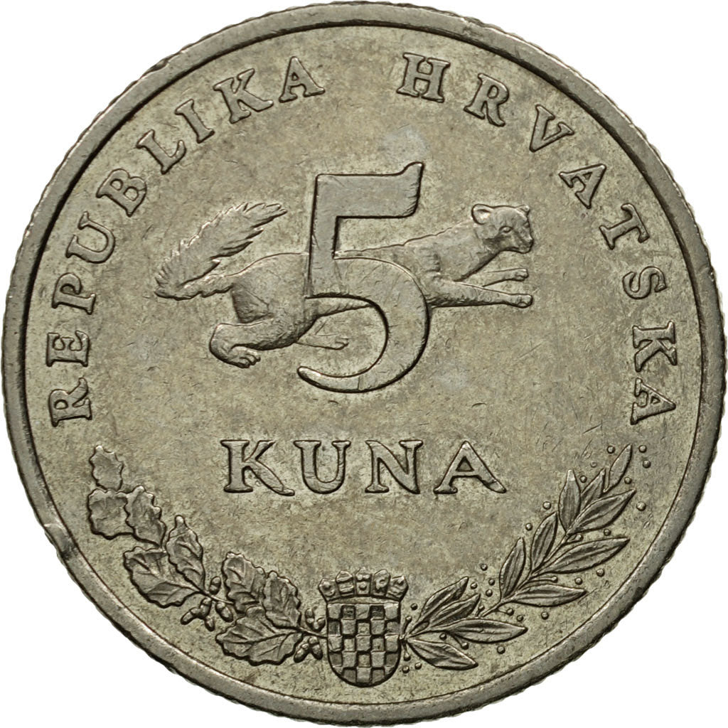 Monnaie, Croatie, 5 Kuna, 1995, TTB, Copper-Nickel-Zinc, KM:11
