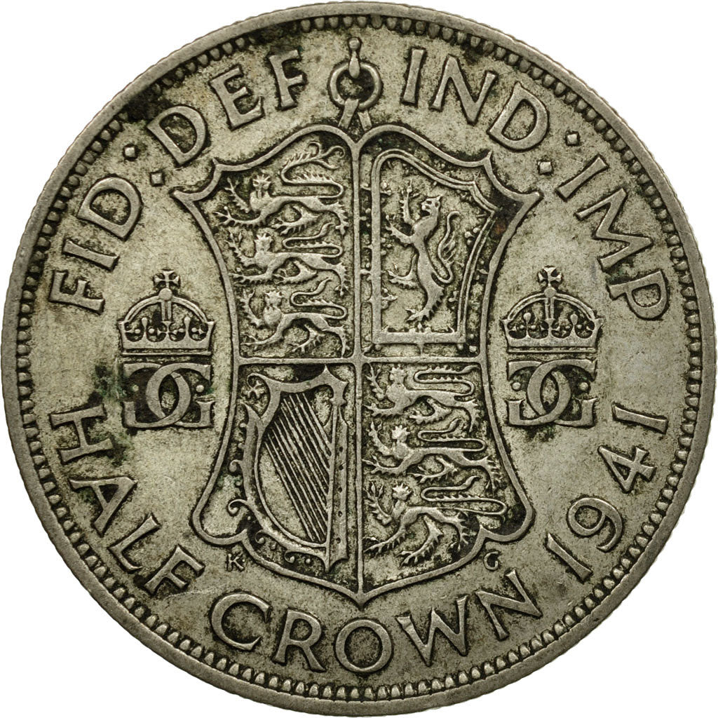 Coin, Great Britain, George VI, 1/2 Crown, 1941, EF(40-45), Silver, KM:856