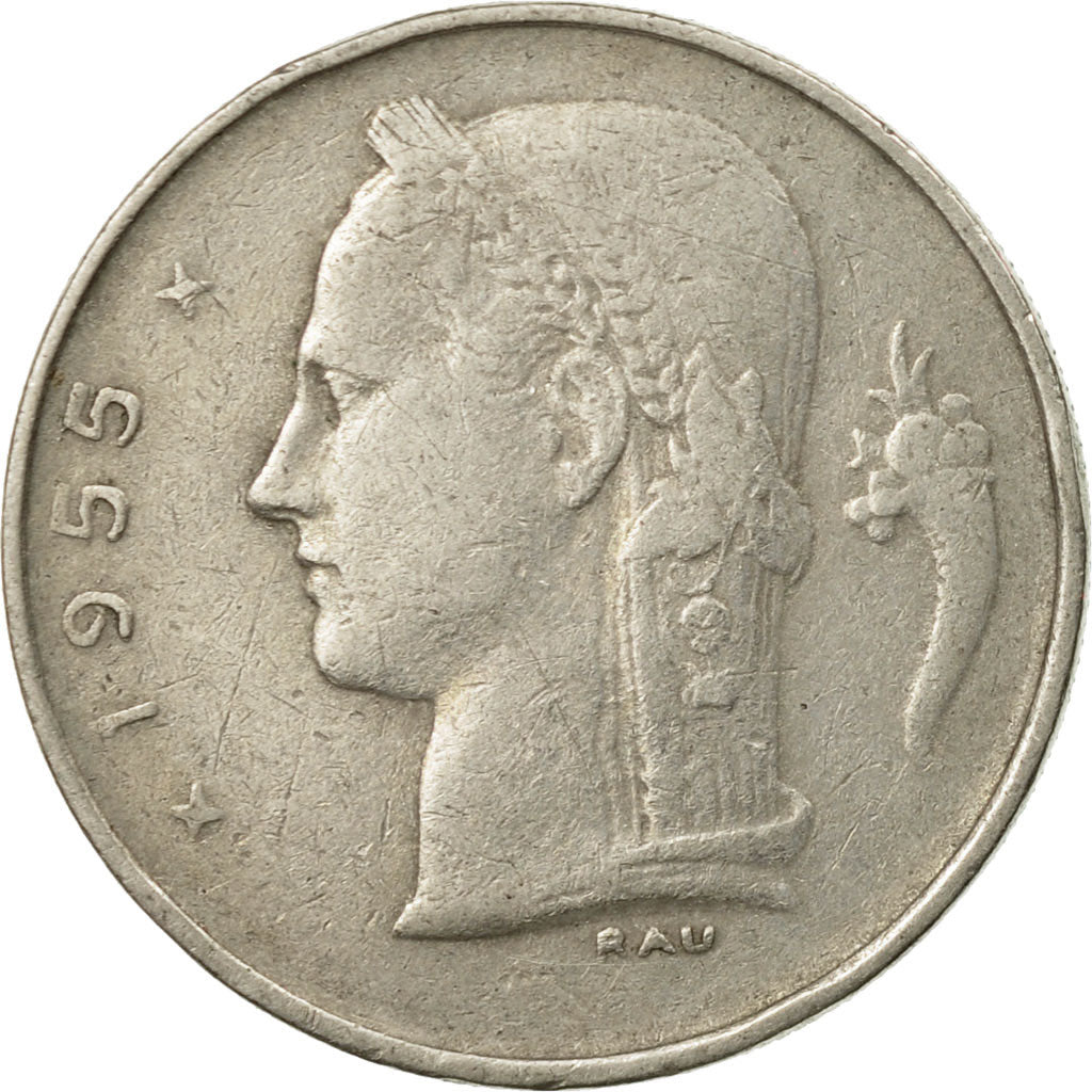 Coin, Belgium, Franc, 1955, EF(40-45), Copper-nickel, KM:142.1