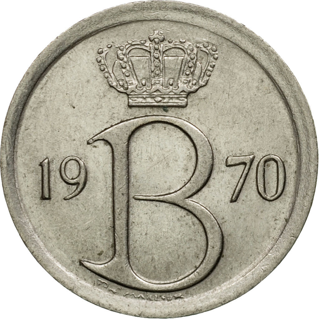 Coin, Belgium, 25 Centimes, 1970, Brussels, EF(40-45), Copper-nickel, KM:154.1