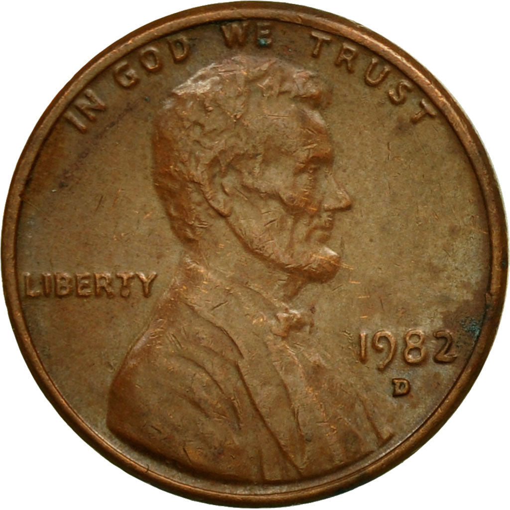Coin, United States, Lincoln Cent, Cent, 1982, U.S. Mint, Denver, EF(40-45)
