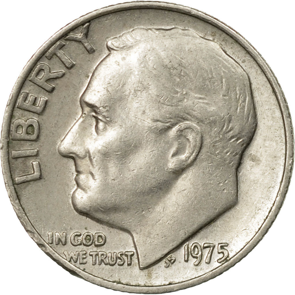 Coin, United States, Roosevelt Dime, Dime, 1975, U.S. Mint, Philadelphia