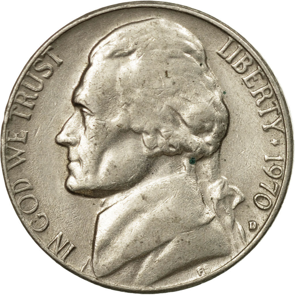 Munten, Verenigde Staten, Jefferson Nickel, 5 Cents, 1970, U.S. Mint, Denver