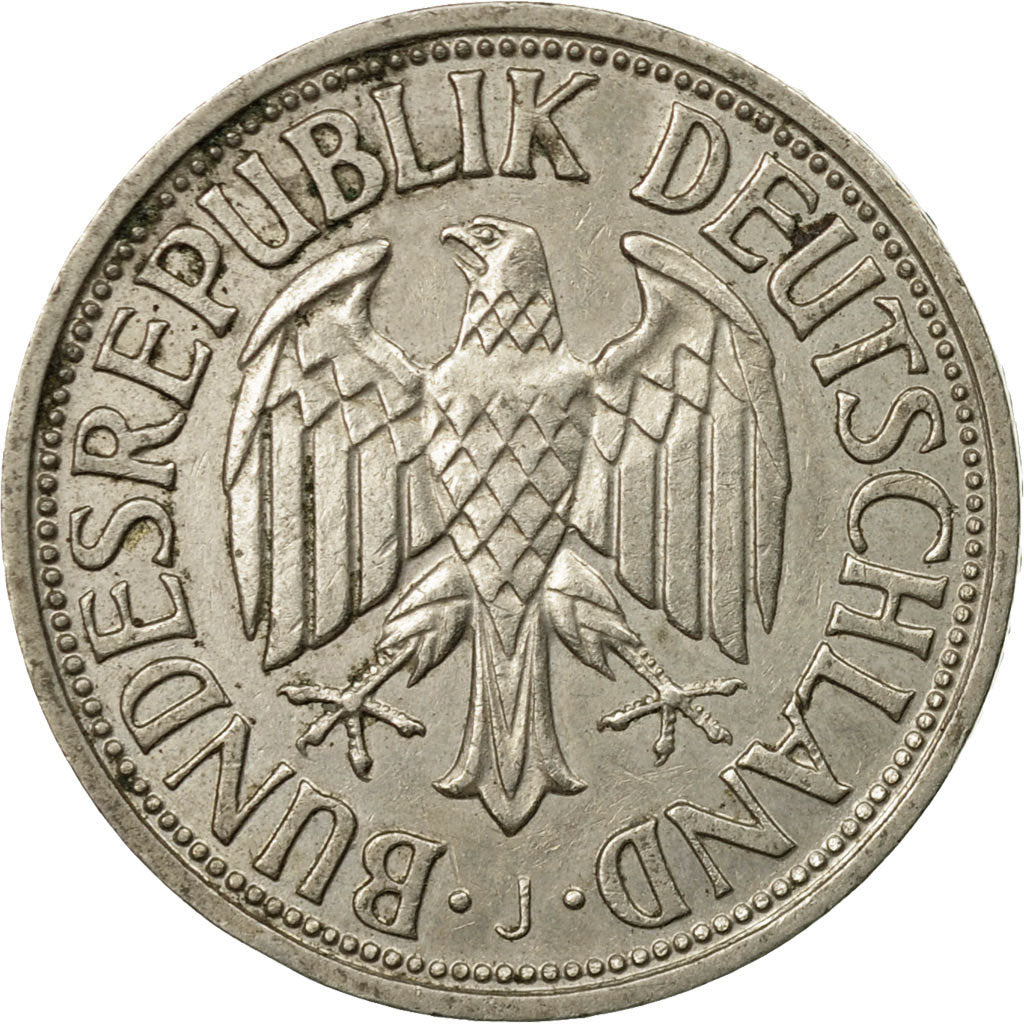 Coin, GERMANY - FEDERAL REPUBLIC, Mark, 1955, Hambourg, EF(40-45)