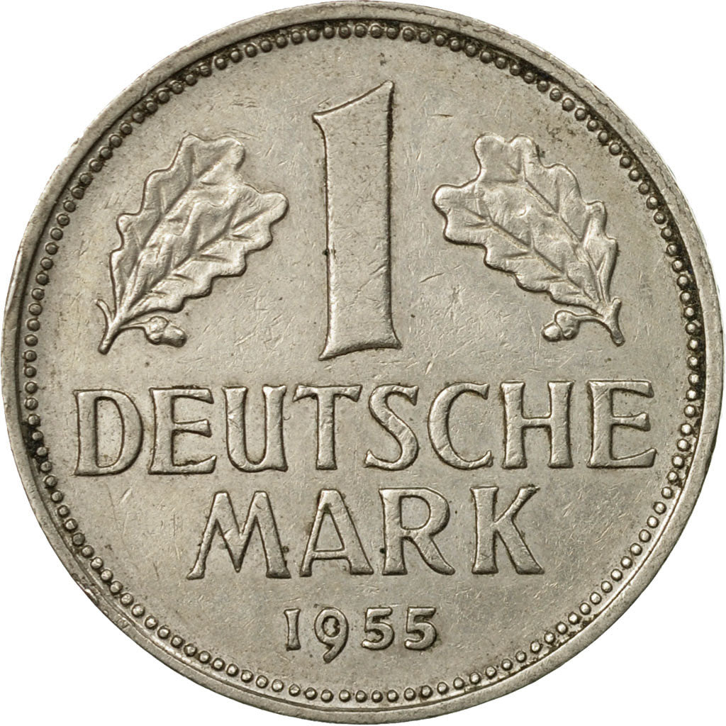 Coin, GERMANY - FEDERAL REPUBLIC, Mark, 1955, Hambourg, EF(40-45)