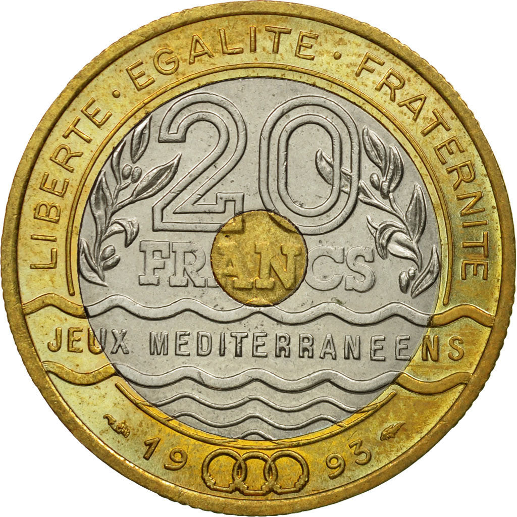 Münze, Frankreich, Jeux Méditerranéens, 20 Francs, 1993, Paris, SS