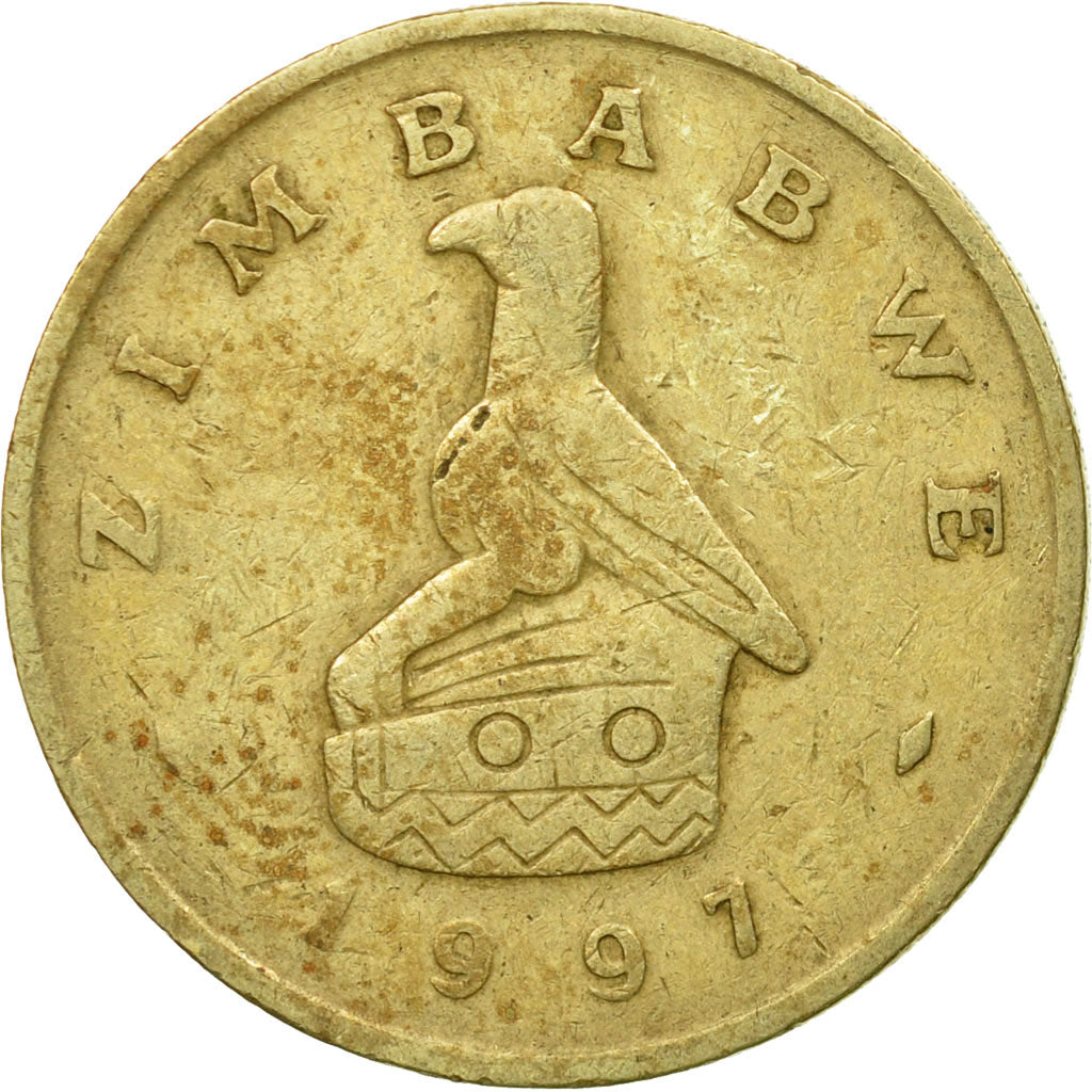 Münze, Simbabwe, 2 Dollars, 1997, SS, Messing, KM:12