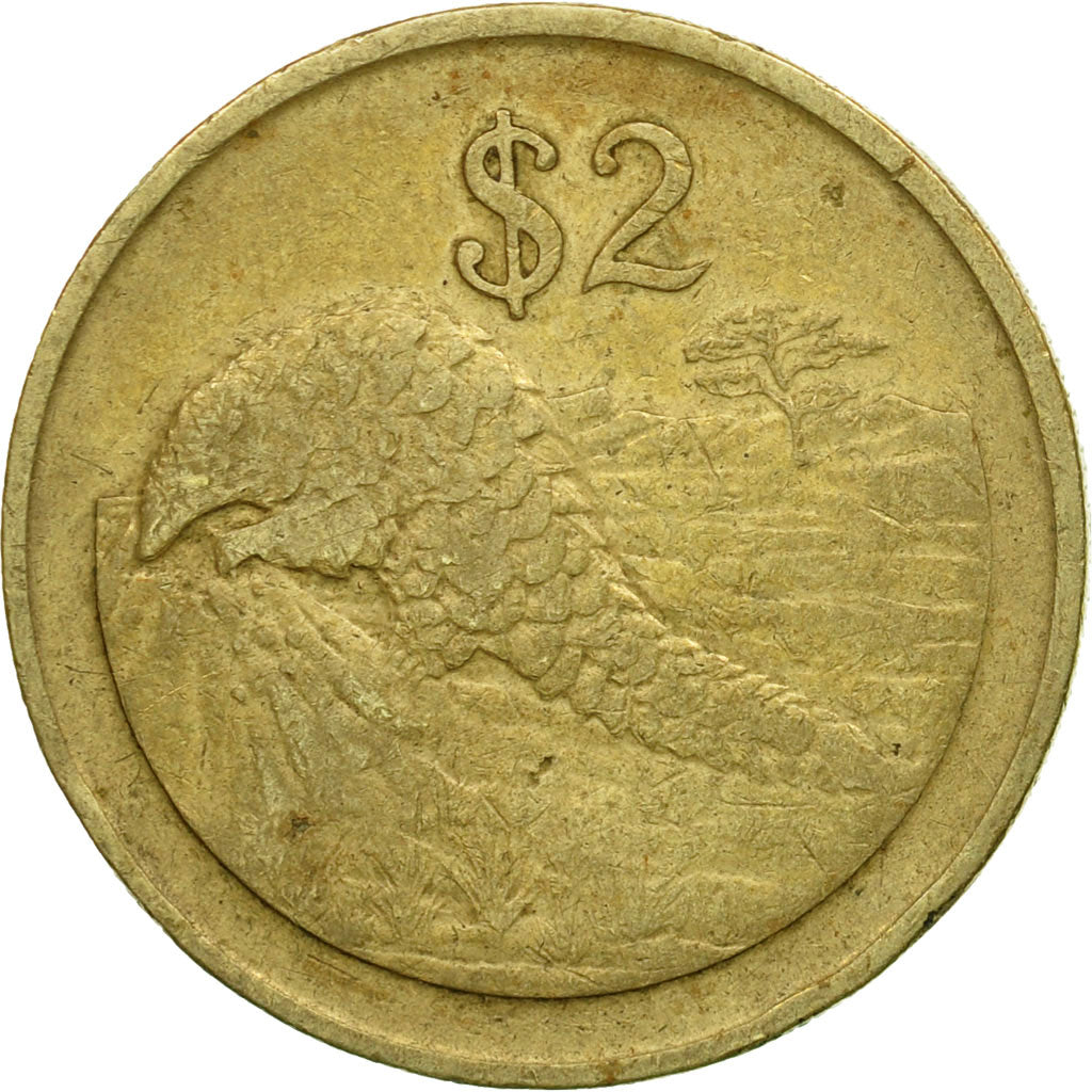 Münze, Simbabwe, 2 Dollars, 1997, SS, Messing, KM:12