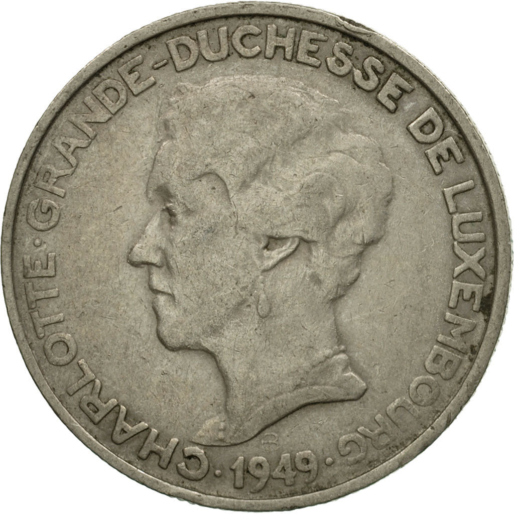 Coin, Luxembourg, Charlotte, 5 Francs, 1949, EF(40-45), Copper-nickel, KM:50