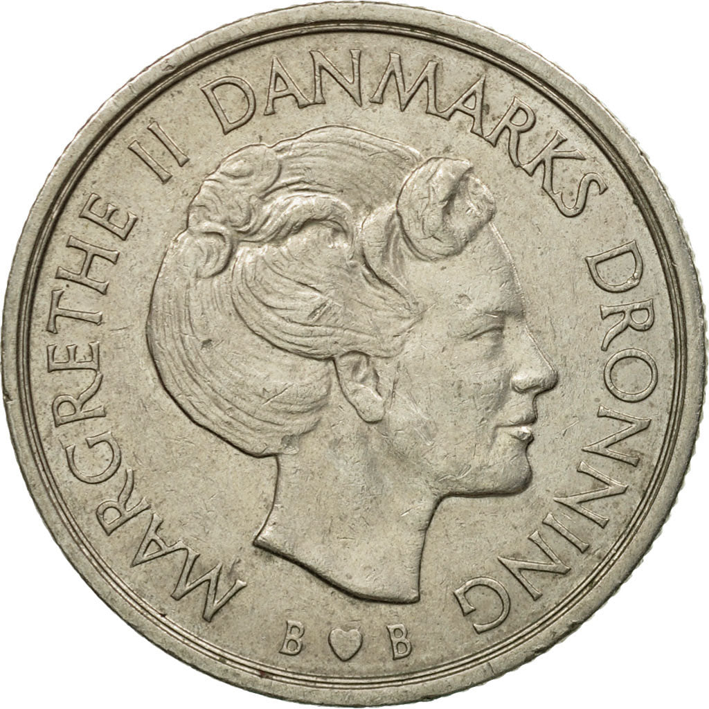 Moneta, Danimarca, Margrethe II, Krone, 1981, Copenhagen, BB, Rame-nichel