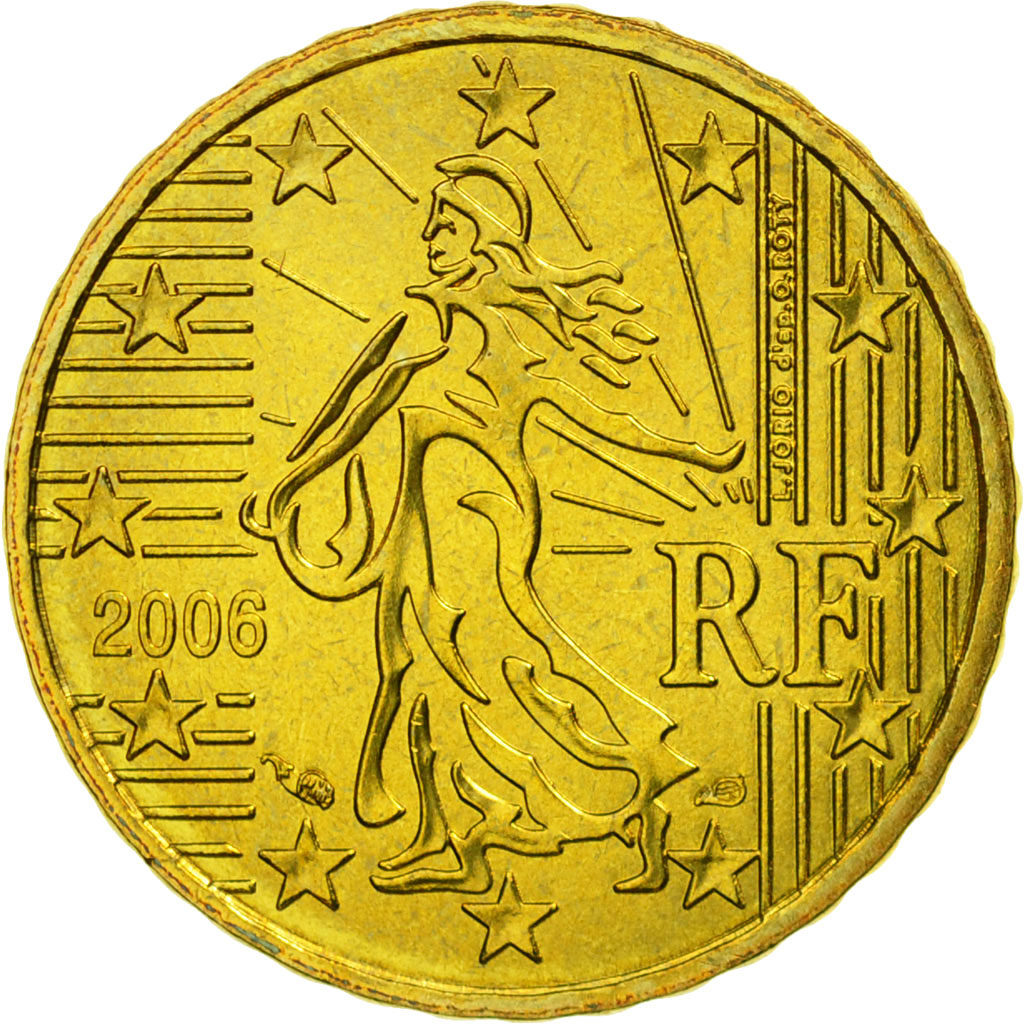 Frankreich, 10 Euro Cent, 2006, STGL, Messing, KM:1285